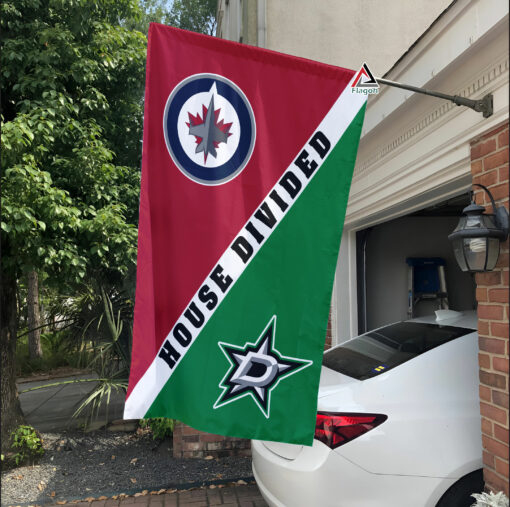 Jets vs Stars House Divided Flag, NHL House Divided Flag