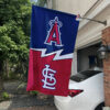 Angels vs Cardinals House Divided Flag, MLB House Divided Flag