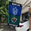 Maple Leafs vs Wild House Divided Flag, NHL House Divided Flag