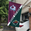 Avalanche vs Wild House Divided Flag, NHL House Divided Flag