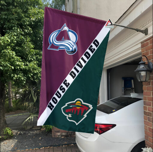 Avalanche vs Wild House Divided Flag, NHL House Divided Flag