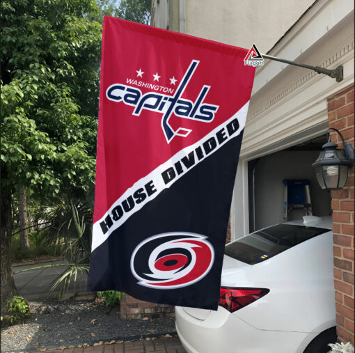 Capitals vs Hurricanes House Divided Flag, NHL House Divided Flag