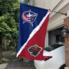 Blue Jackets vs Wild House Divided Flag, NHL House Divided Flag