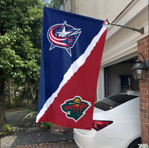 Blue Jackets vs Wild House Divided Flag, NHL House Divided Flag