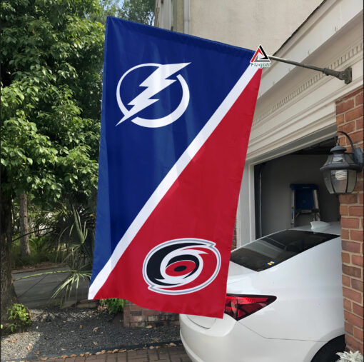 Lightning vs Hurricanes House Divided Flag, NHL House Divided Flag