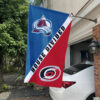 Avalanche vs Hurricanes House Divided Flag, NHL House Divided Flag