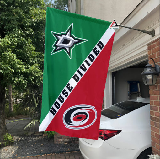 Stars vs Hurricanes House Divided Flag, NHL House Divided Flag
