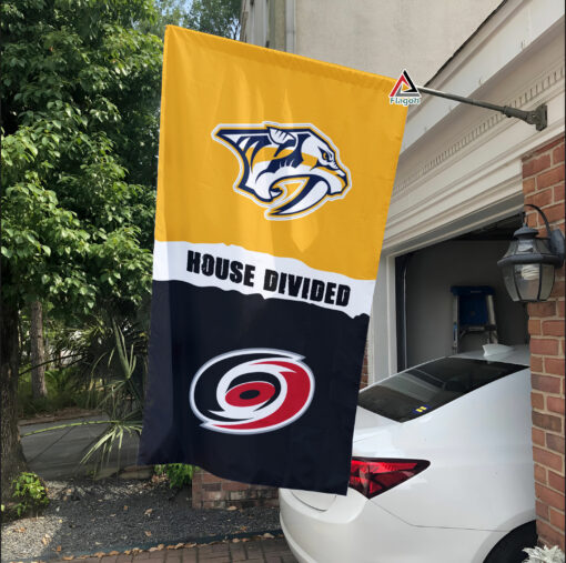 Predators vs Hurricanes House Divided Flag, NHL House Divided Flag