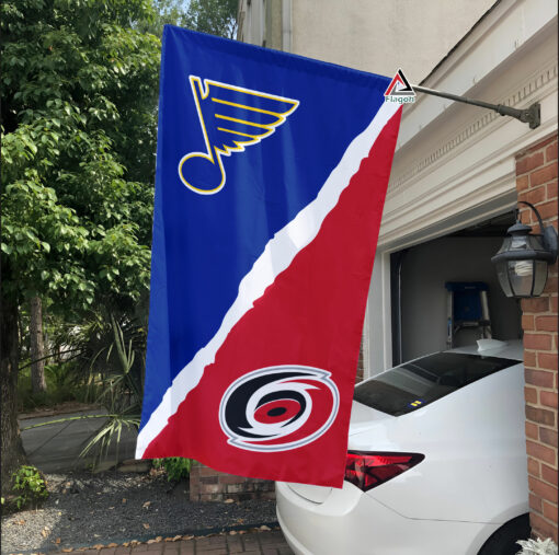 Blues vs Hurricanes House Divided Flag, NHL House Divided Flag