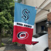 Kraken vs Hurricanes House Divided Flag, NHL House Divided Flag