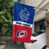 Canucks vs Hurricanes House Divided Flag, NHL House Divided Flag