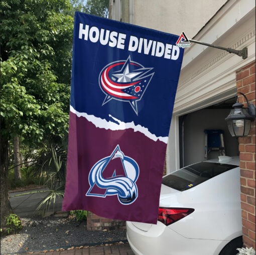 Blue Jackets vs Avalanche House Divided Flag, NHL House Divided Flag