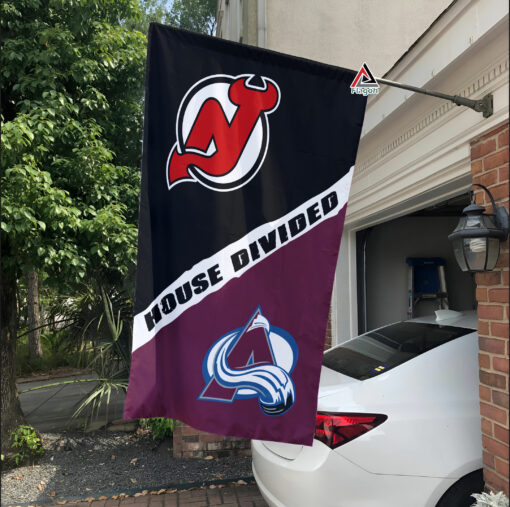 Devils vs Avalanche House Divided Flag, NHL House Divided Flag