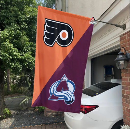 Flyers vs Avalanche House Divided Flag, NHL House Divided Flag