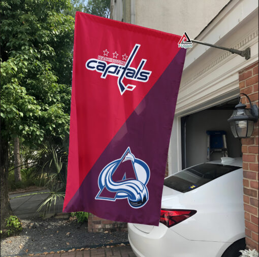 Capitals vs Avalanche House Divided Flag, NHL House Divided Flag