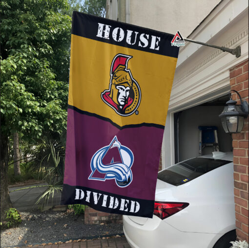 Senators vs Avalanche House Divided Flag, NHL House Divided Flag