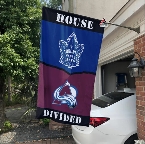 Maple Leafs vs Avalanche House Divided Flag, NHL House Divided Flag