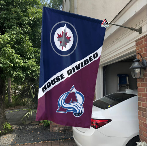 Jets vs Avalanche House Divided Flag, NHL House Divided Flag