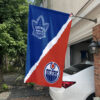 Maple Leafs vs Oilers House Divided Flag, NHL House Divided Flag