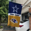 Cowboys vs Ravens House Divided Flag, NFL House Divided Flag