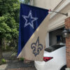 Cowboys vs Saints House Divided Flag, NFL House Divided Flag