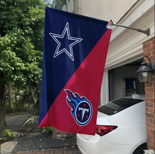 Cowboys vs Titans House Divided Flag, NFL House Divided Flag