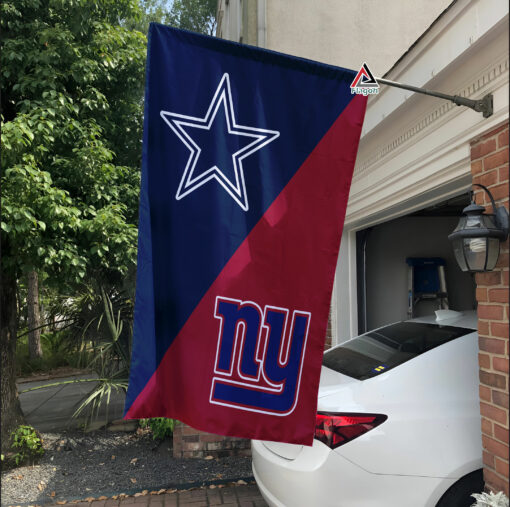 Cowboys vs Giants House Divided Flag, NFL House Divided Flag