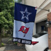 Cowboys vs Buccaneers House Divided Flag, NFL House Divided Flag