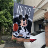 Brooklyn Nets x Mickey Basketball Flag, NBA Premium Flag