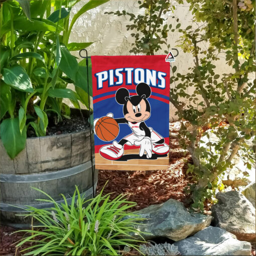 Detroit Pistons x Mickey Basketball Flag, NBA Premium Flag