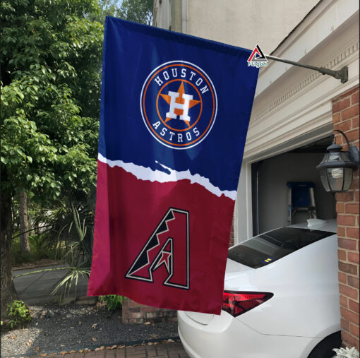 Astros vs Diamondbacks House Divided Flag, MLB House Divided Flag