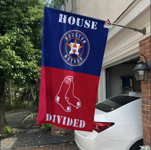 Astros vs Red Sox House Divided Flag, MLB House Divided Flag