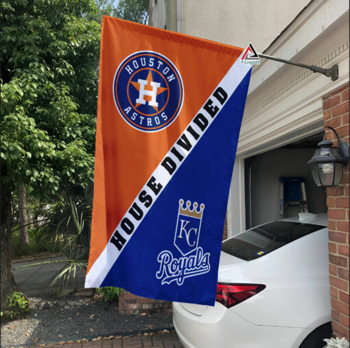 Astros vs Royals House Divided Flag, MLB House Divided Flag