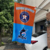 Astros vs Marlins House Divided Flag, MLB House Divided Flag