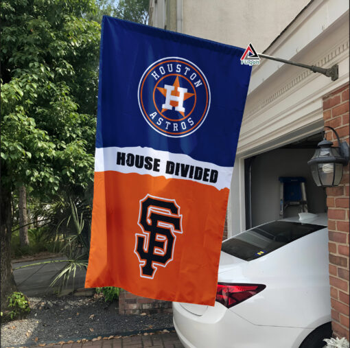 Astros vs Giants House Divided Flag, MLB House Divided Flag