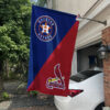 Astros vs Cardinals House Divided Flag, MLB House Divided Flag