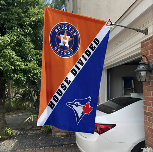 Astros vs Blue Jays House Divided Flag, MLB House Divided Flag