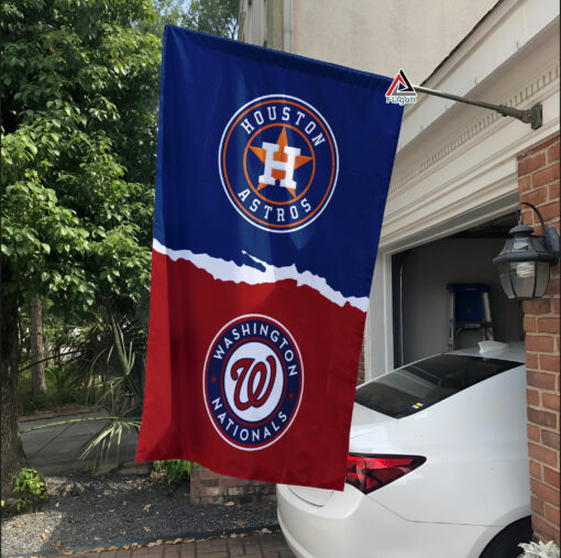 Astros vs Nationals House Divided Flag, MLB House Divided Flag