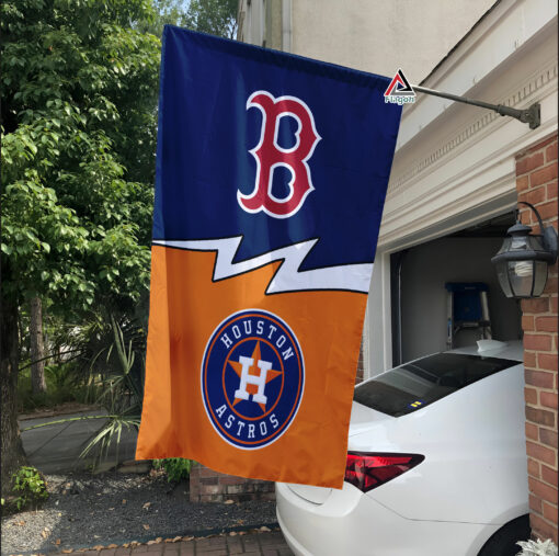 Red Sox vs Astros House Divided Flag, MLB House Divided Flag