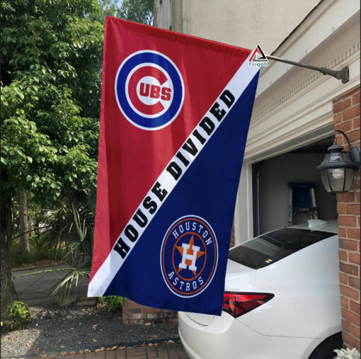 Cubs vs Astros House Divided Flag, MLB House Divided Flag