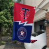 Twins vs Astros House Divided Flag, MLB House Divided Flag