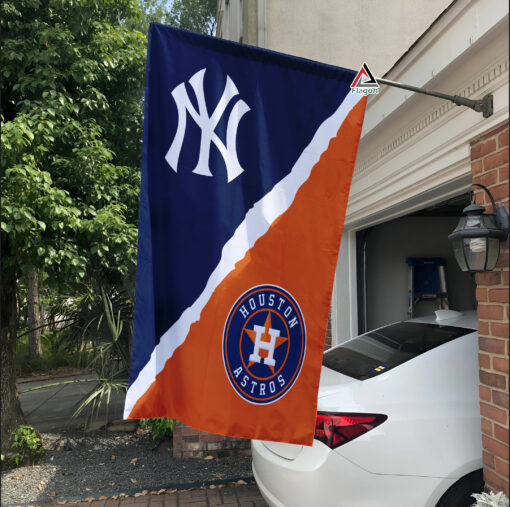 Yankees vs Astros House Divided Flag, MLB House Divided Flag