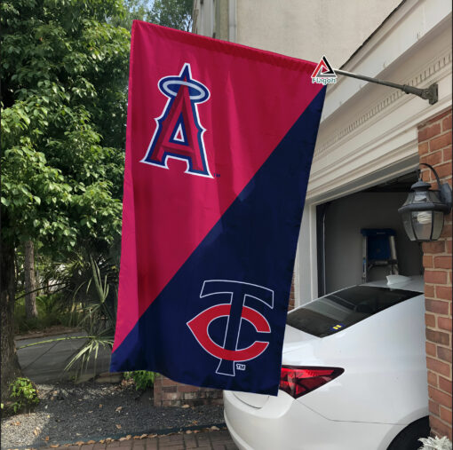 Angels vs Twins House Divided Flag, MLB House Divided Flag