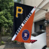Pirates vs Astros House Divided Flag, MLB House Divided Flag