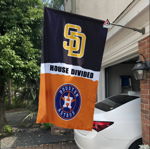 Padres vs Astros House Divided Flag, MLB House Divided Flag
