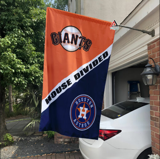 Giants vs Astros House Divided Flag, MLB House Divided Flag