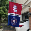Cardinals vs Astros House Divided Flag, MLB House Divided Flag