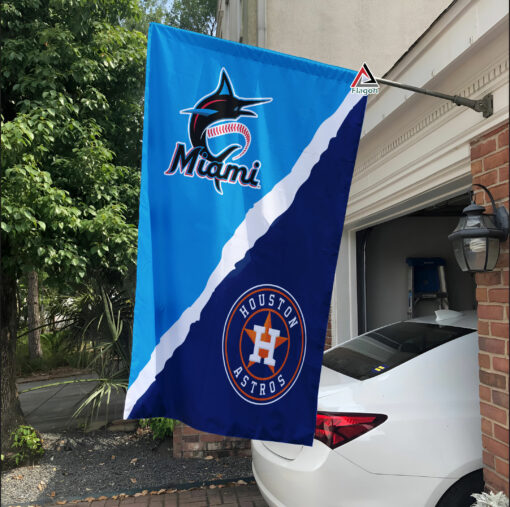 Mariners vs Astros House Divided Flag, MLB House Divided Flag