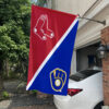 Red Sox vs Brewers House Divided Flag, MLB House Divided Flag