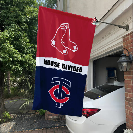 Red Sox vs Twins House Divided Flag, MLB House Divided Flag